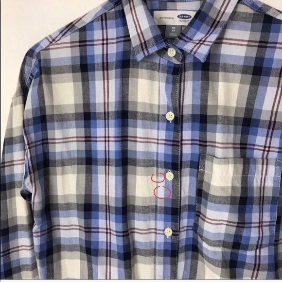 Old Navy Boyfriend Flannel Plaid Sz XS - Picture 8 of 8